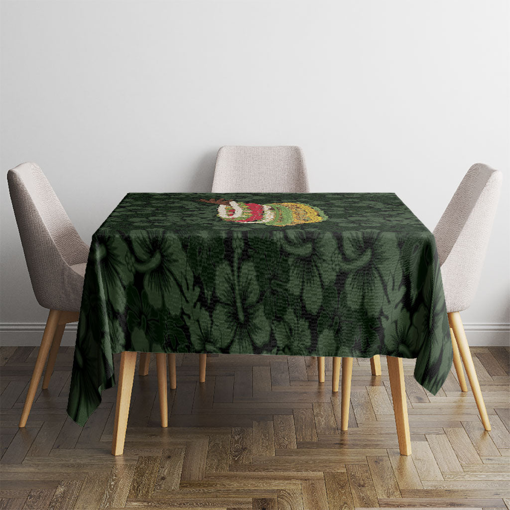 Hawaii Lei Kamehameha Tablecloth Oma'oma'o Seamless Pattern Hibiscus Flower LT9 - Polynesian Pride