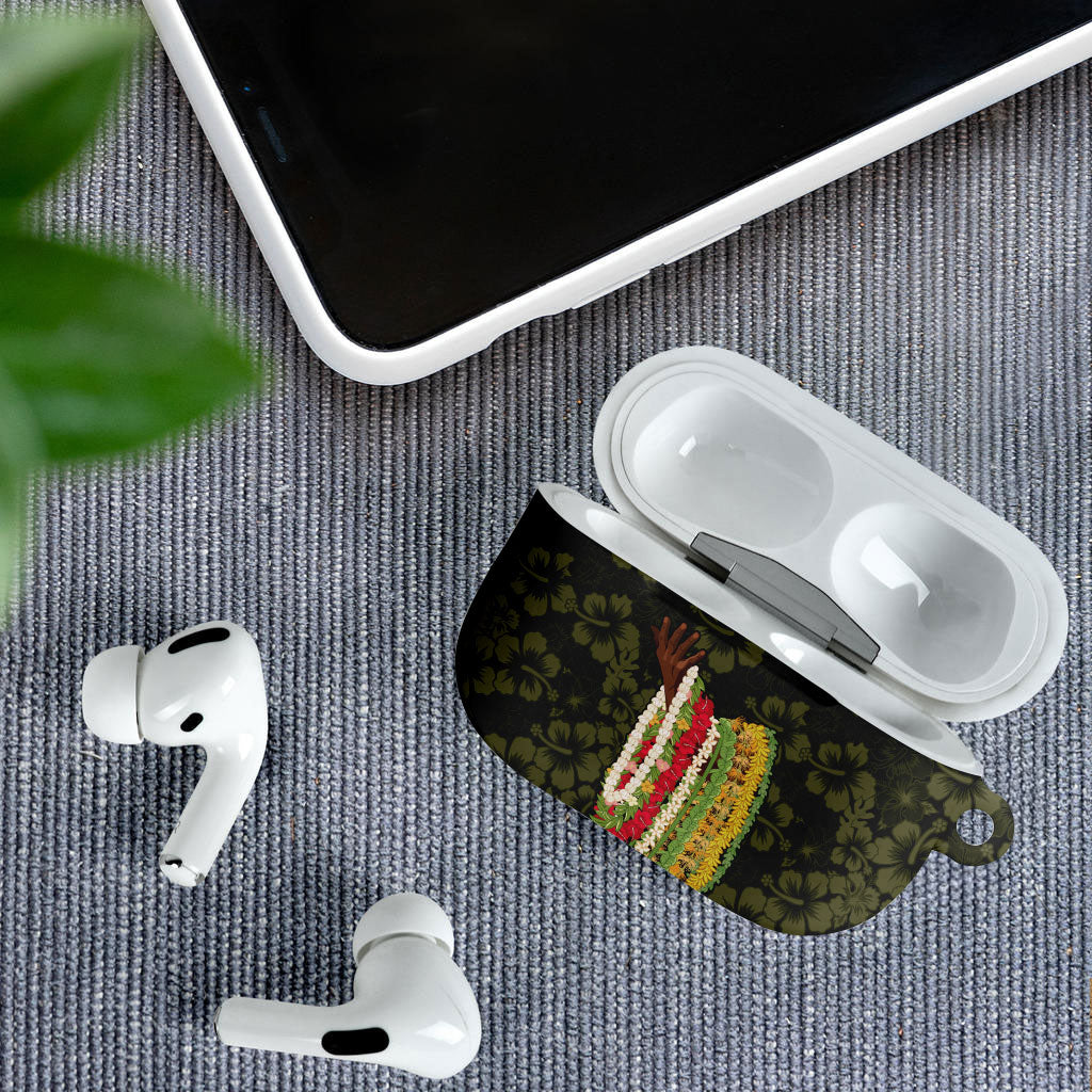 Hawaii Lei Kamehameha AirPods Case Melemele Seamless Pattern Hibiscus Flower