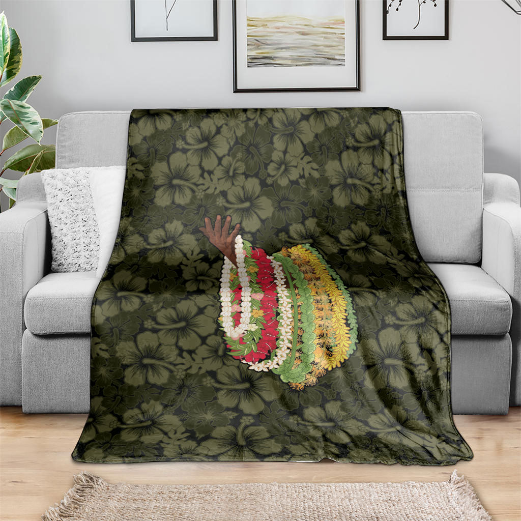 Hawaii Lei Kamehameha Blanket Melemele Seamless Pattern Hibiscus Flower