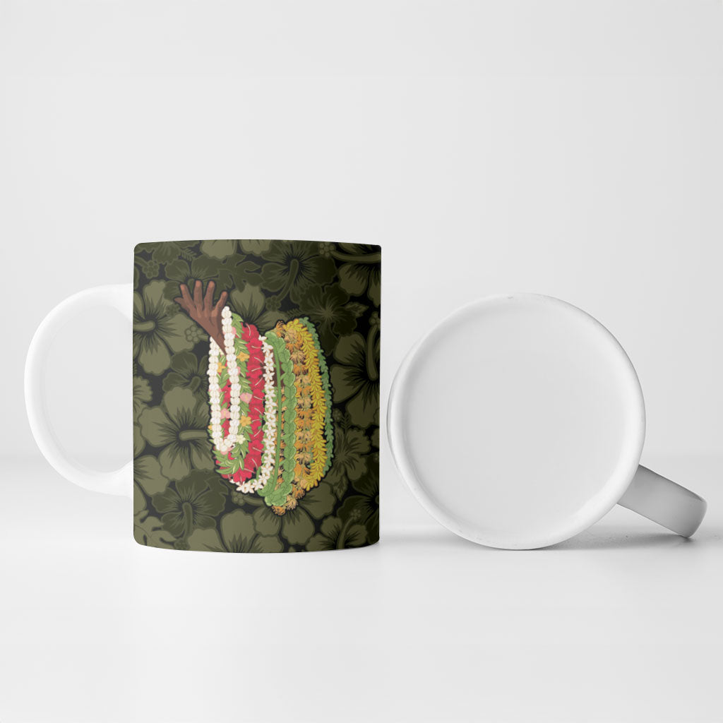 Hawaii Lei Kamehameha Ceramic Mug Melemele Seamless Pattern Hibiscus Flower LT9 - Polynesian Pride