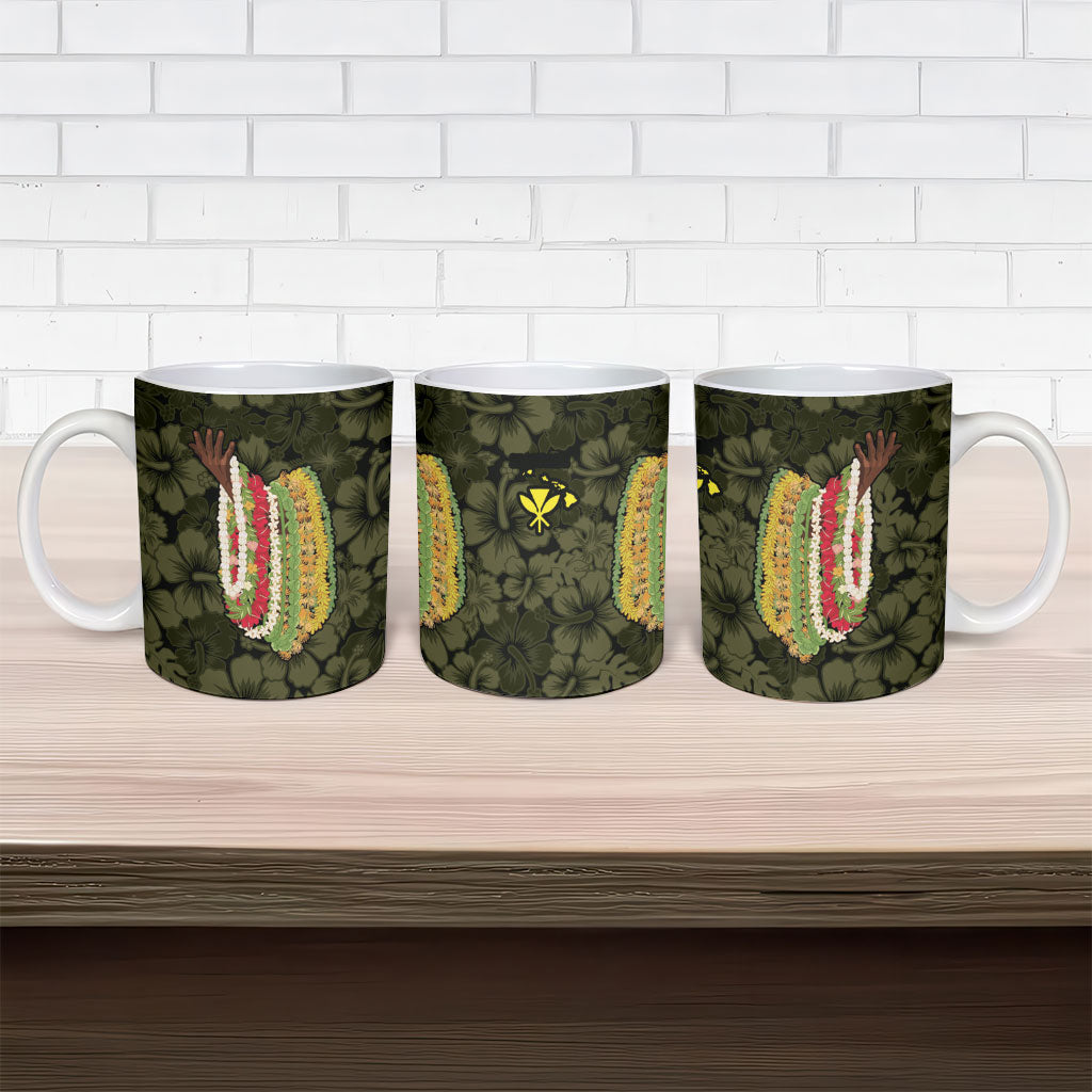 Hawaii Lei Kamehameha Ceramic Mug Melemele Seamless Pattern Hibiscus Flower LT9 - Polynesian Pride