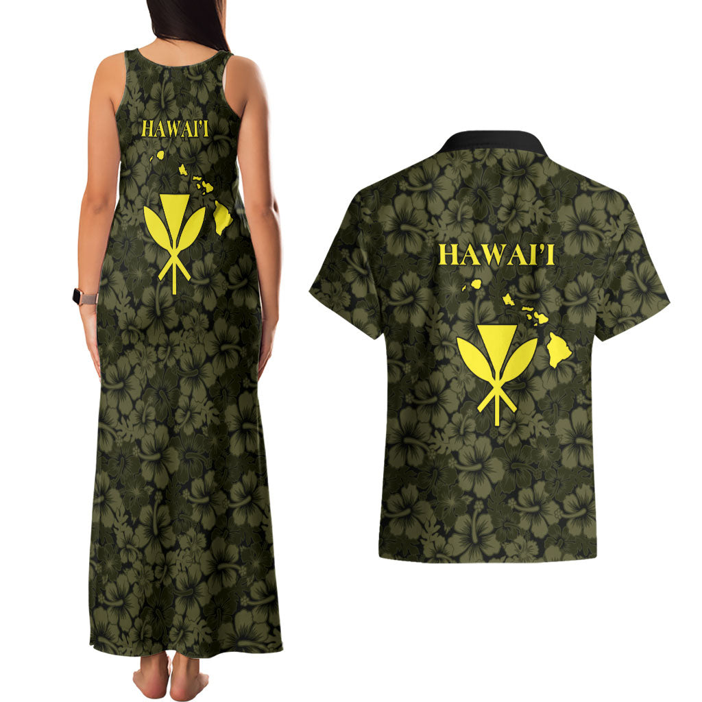 Hawaii Lei Kamehameha Couples Matching Tank Maxi Dress and Hawaiian Shirt Melemele Seamless Pattern Hibiscus Flower LT9 - Polynesian Pride