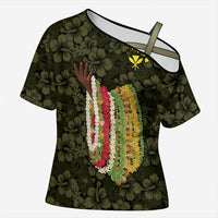 Hawaii Lei Kamehameha Cross Shoulder Shirt Melemele Seamless Pattern Hibiscus Flower