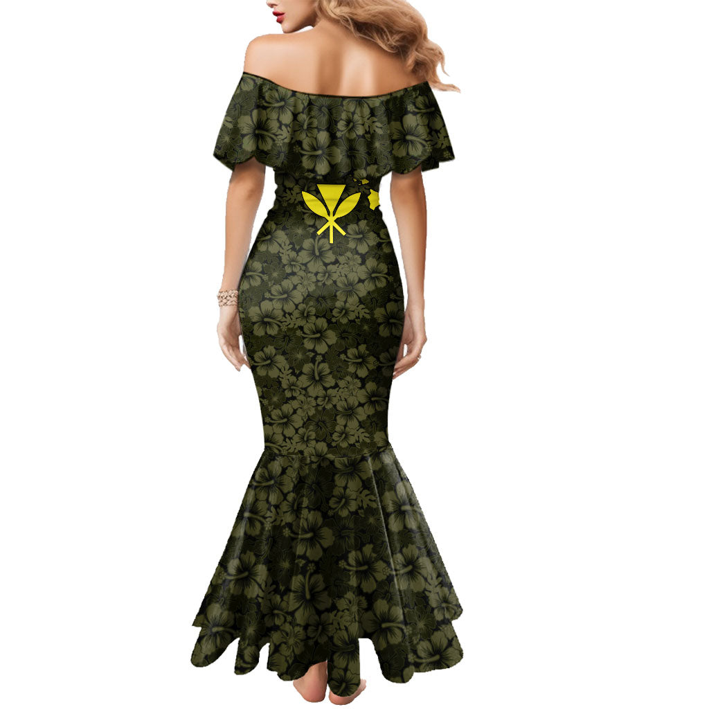 Hawaii Lei Kamehameha Family Matching Mermaid Dress and Hawaiian Shirt Melemele Seamless Pattern Hibiscus Flower LT9 - Polynesian Pride