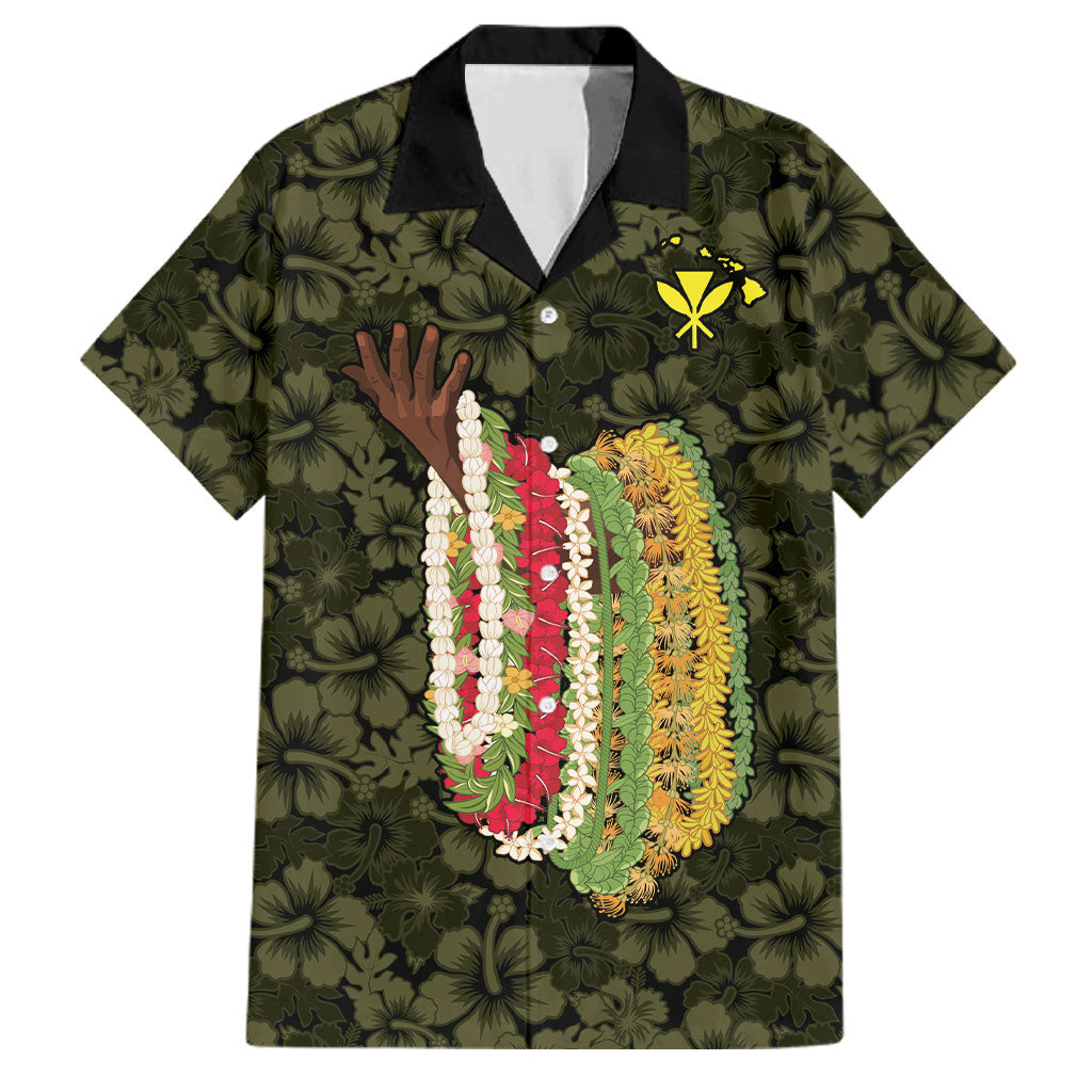Hawaii Lei Kamehameha Family Matching Off Shoulder Short Dress and Hawaiian Shirt Melemele Seamless Pattern Hibiscus Flower LT9 Dad's Shirt - Short Sleeve Yellow - Polynesian Pride