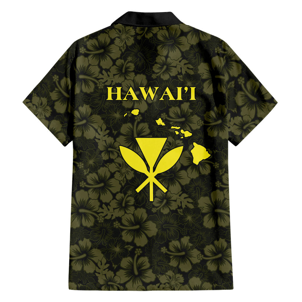 Hawaii Lei Kamehameha Family Matching Short Sleeve Bodycon Dress and Hawaiian Shirt Melemele Seamless Pattern Hibiscus Flower LT9 - Polynesian Pride