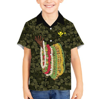 Hawaii Lei Kamehameha Family Matching Short Sleeve Bodycon Dress and Hawaiian Shirt Melemele Seamless Pattern Hibiscus Flower LT9 Son's Shirt Yellow - Polynesian Pride
