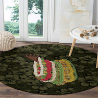 Hawaii Lei Kamehameha Round Carpet Melemele Seamless Pattern Hibiscus Flower
