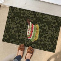 Hawaii Lei Kamehameha Rubber Doormat Melemele Seamless Pattern Hibiscus Flower LT9 - Polynesian Pride