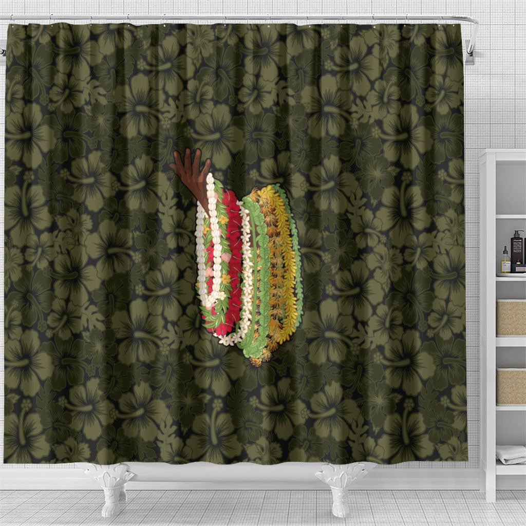 Hawaii Lei Kamehameha Shower Curtain Melemele Seamless Pattern Hibiscus Flower