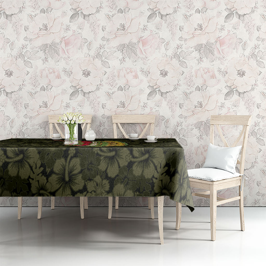 Hawaii Lei Kamehameha Tablecloth Melemele Seamless Pattern Hibiscus Flower LT9 - Polynesian Pride