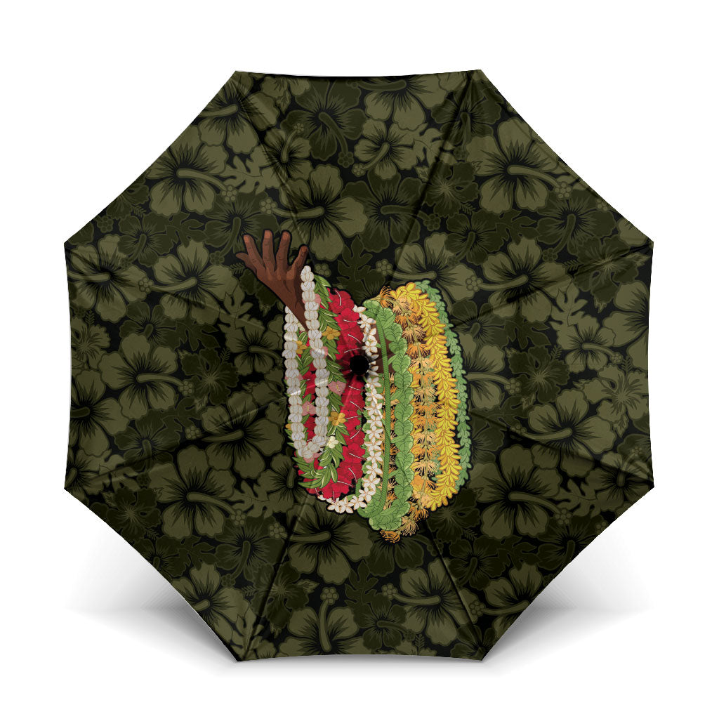 Hawaii Lei Kamehameha Umbrella Melemele Seamless Pattern Hibiscus Flower