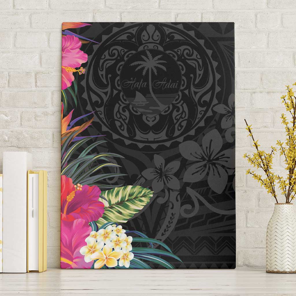 Hafa Adai Guam Canvas Wall Art Tropical Flowers Colorful Vibes