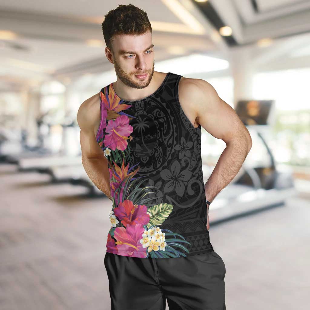 Hafa Adai Guam Men Tank Top Tropical Flowers Colorful Vibes