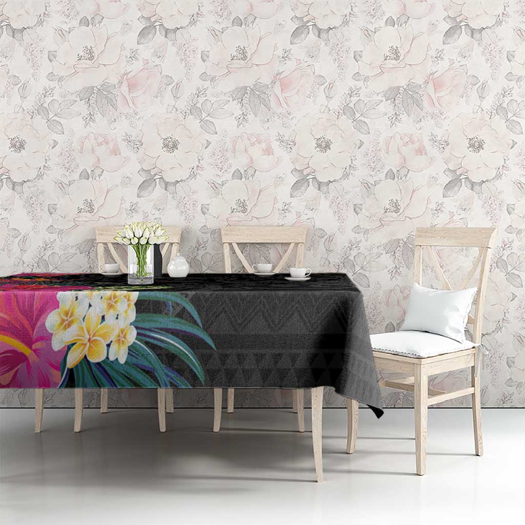 Hafa Adai Guam Tablecloth Tropical Flowers Colorful Vibes
