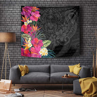 Hafa Adai Guam Tapestry Tropical Flowers Colorful Vibes