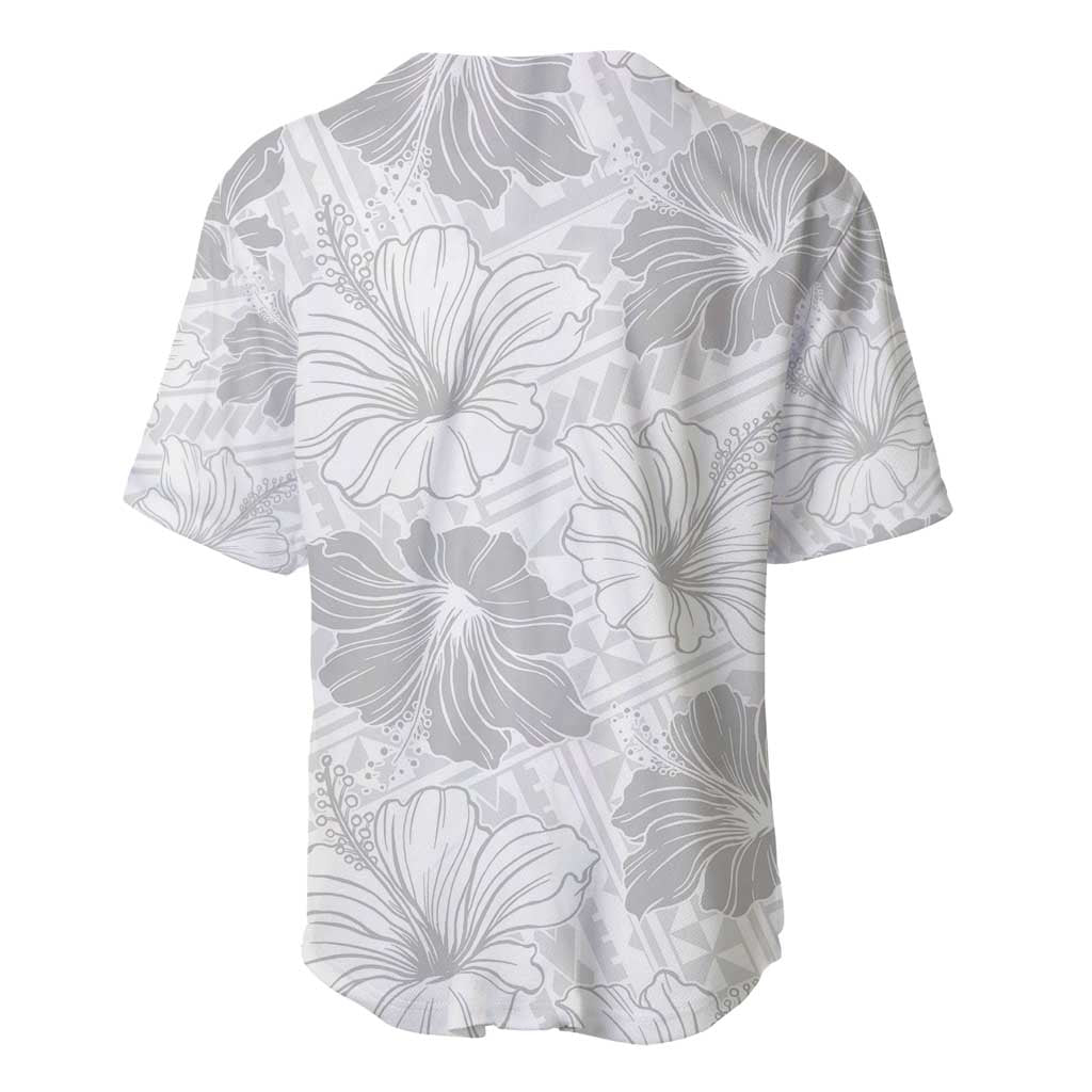 Samoa Lotu Tamaiti Baseball Jersey White Sun Day Beauty Hibiscus Ver01