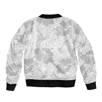 Samoa Lotu Tamaiti Bomber Jacket White Sun Day Beauty Hibiscus Ver01