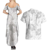 Samoa Lotu Tamaiti Couples Matching Summer Maxi Dress and Hawaiian Shirt White Sun Day Beauty Hibiscus Ver01