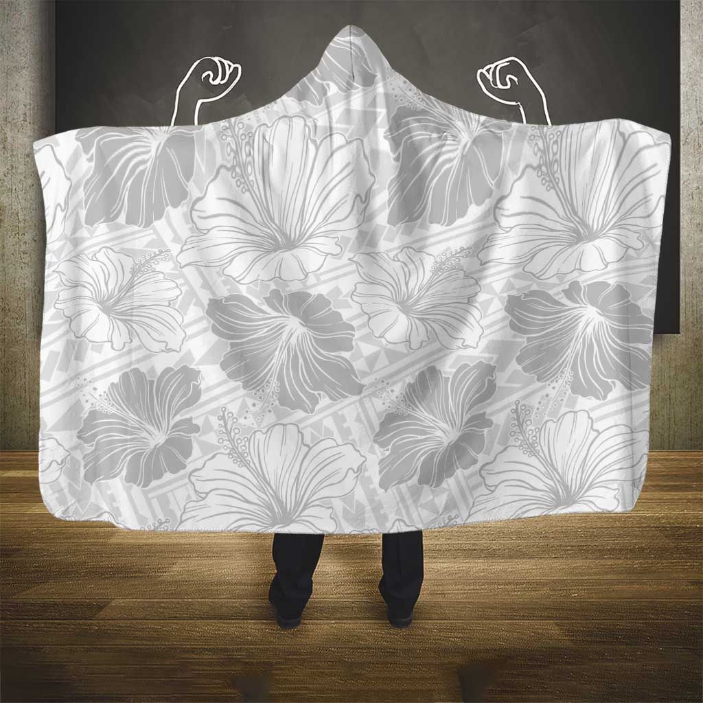 Samoa Lotu Tamaiti Hooded Blanket White Sun Day Beauty Hibiscus Ver01