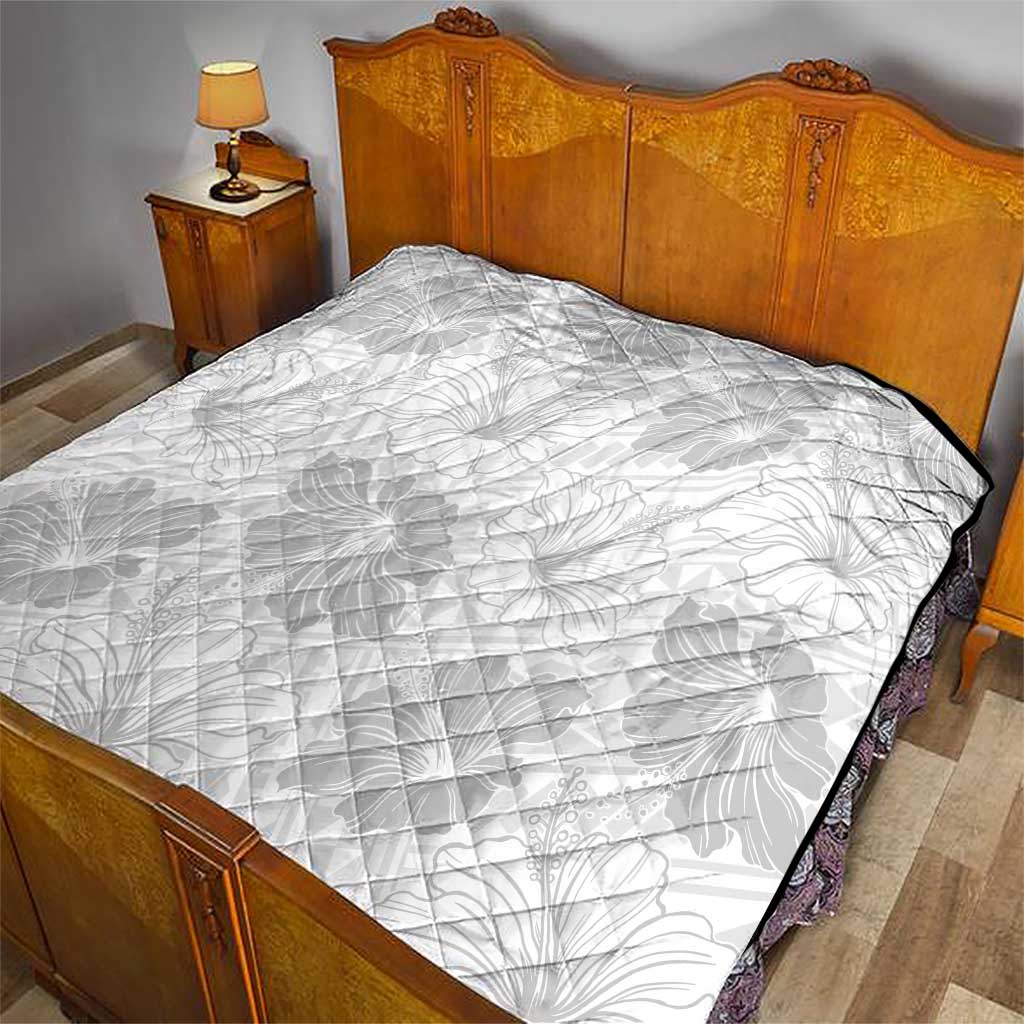 Samoa Lotu Tamaiti Quilt White Sun Day Beauty Hibiscus Ver01