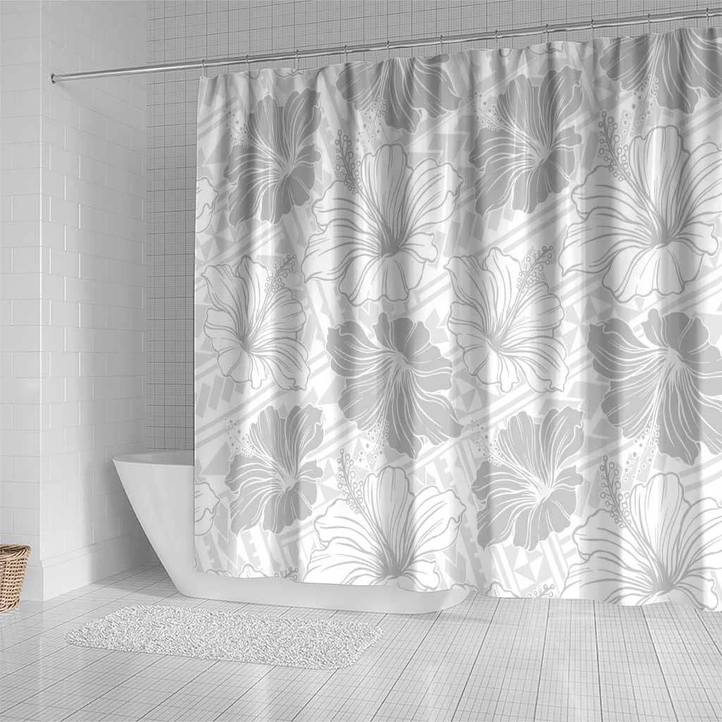 Samoa Lotu Tamaiti Shower Curtain White Sun Day Beauty Hibiscus Ver01