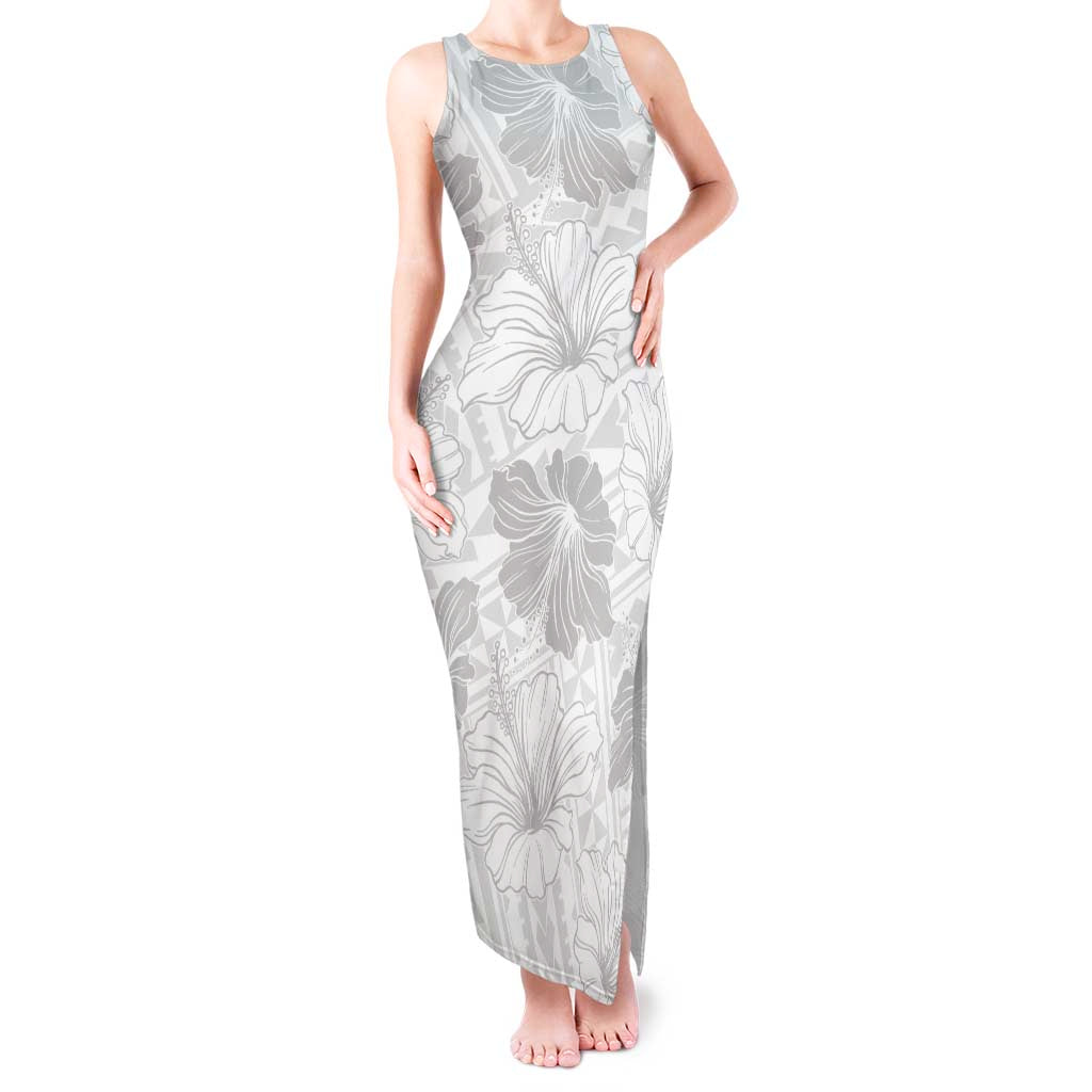 Samoa Lotu Tamaiti Tank Maxi Dress White Sun Day Beauty Hibiscus Ver01