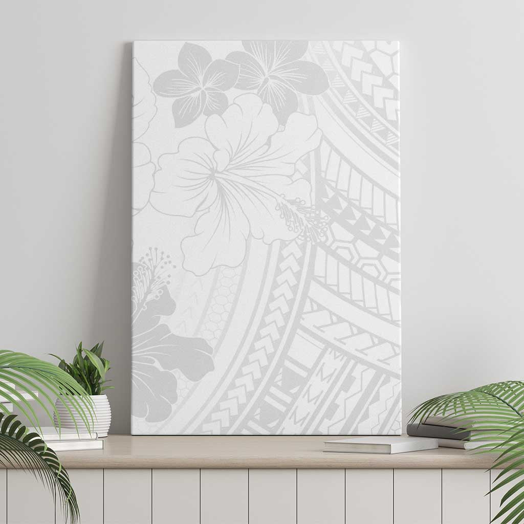 Samoa Lotu Tamaiti Canvas Wall Art White Sun Day Beauty Hibiscus Ver02