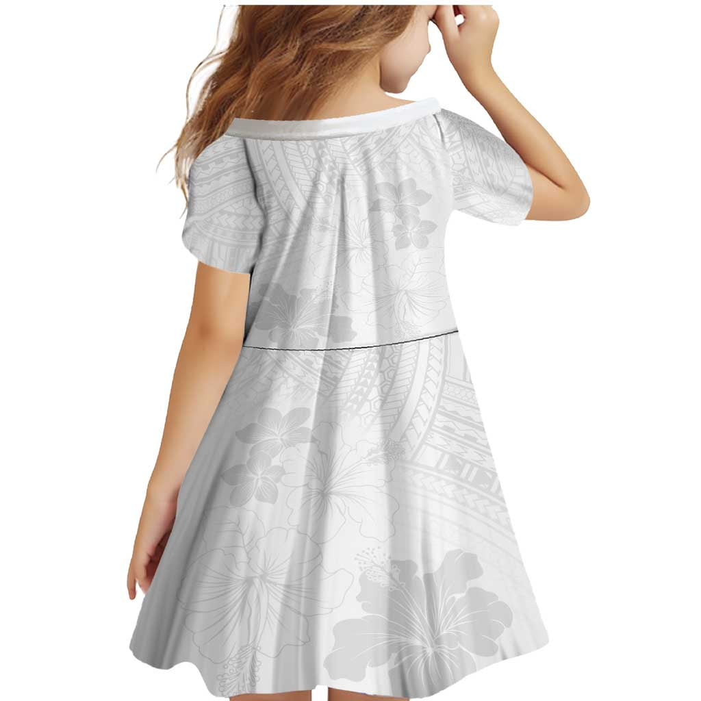 Samoa Lotu Tamaiti Family Matching Mermaid Dress and Hawaiian Shirt White Sun Day Beauty Hibiscus Ver02