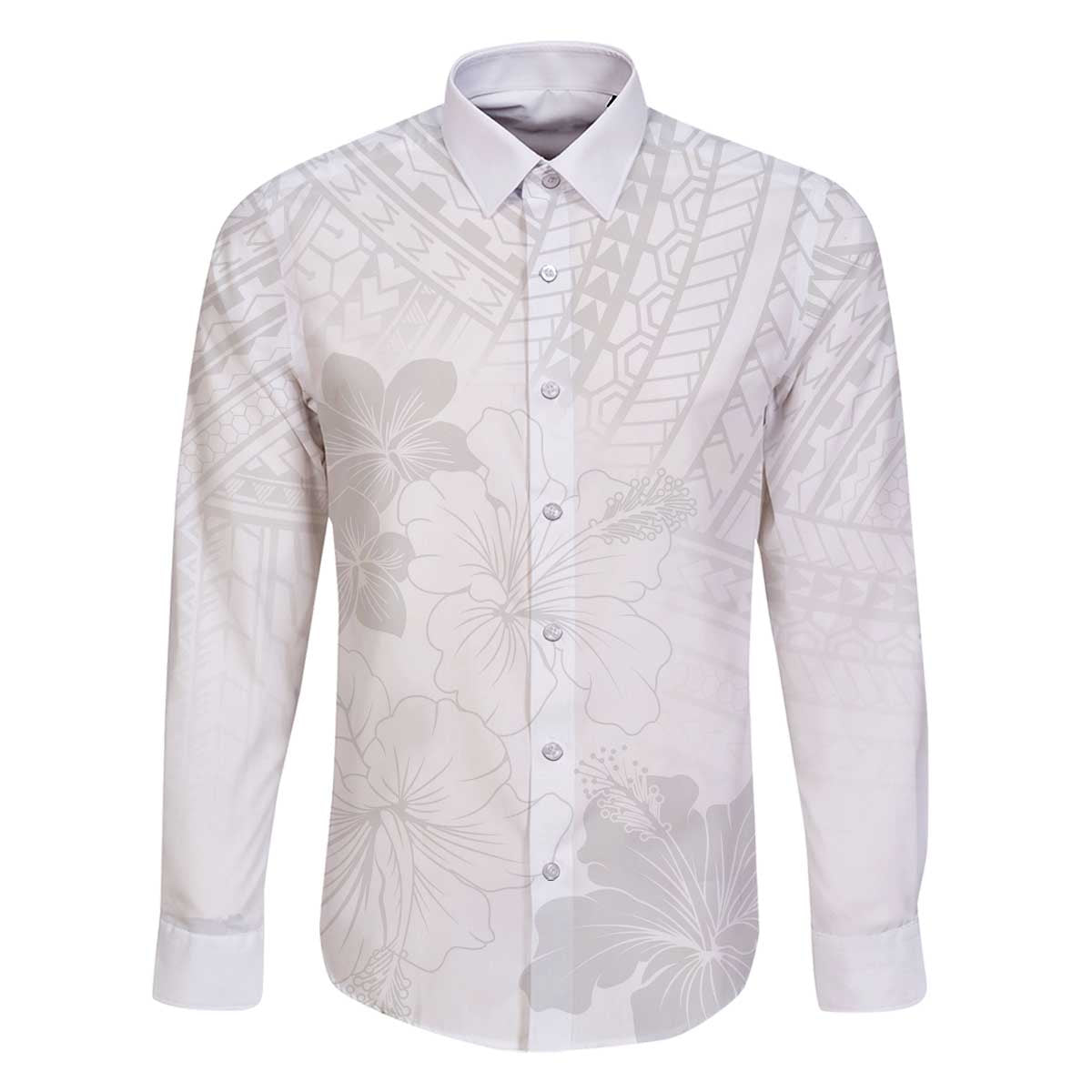 Samoa Lotu Tamaiti Family Matching Off The Shoulder Long Sleeve Dress and Hawaiian Shirt White Sun Day Beauty Hibiscus Ver02