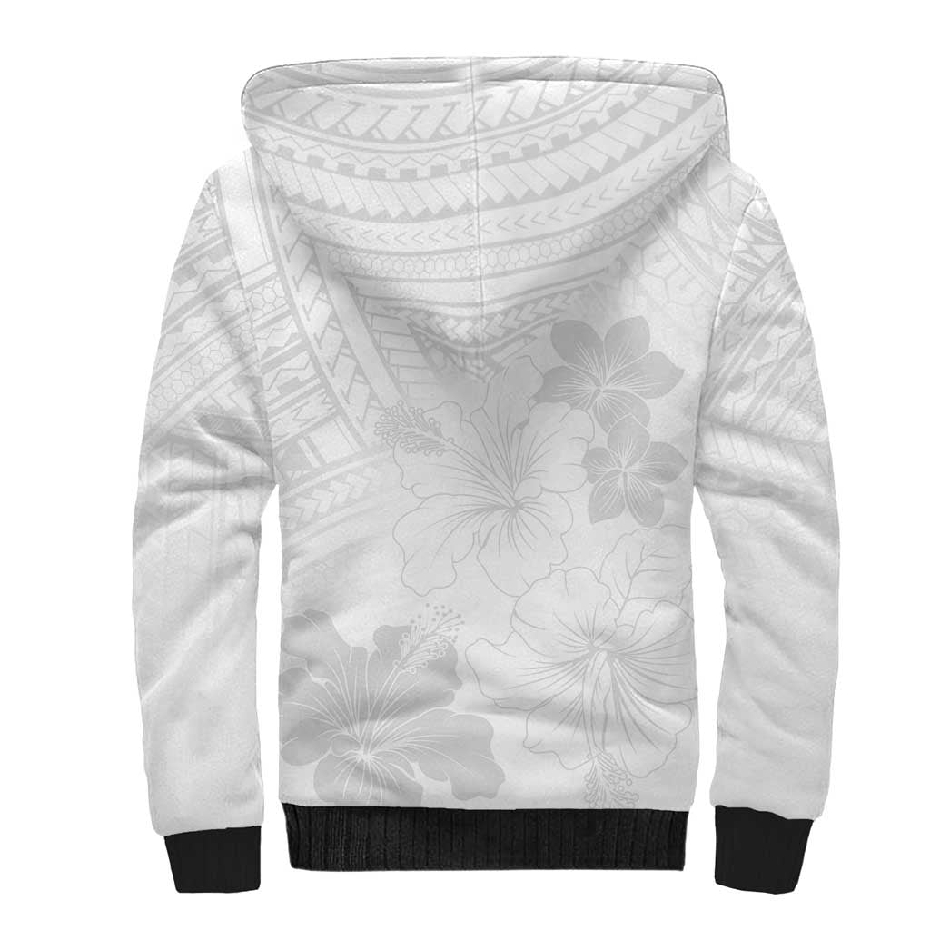 Samoa Lotu Tamaiti Sherpa Hoodie White Sun Day Beauty Hibiscus Ver02 LT9 - Polynesian Pride