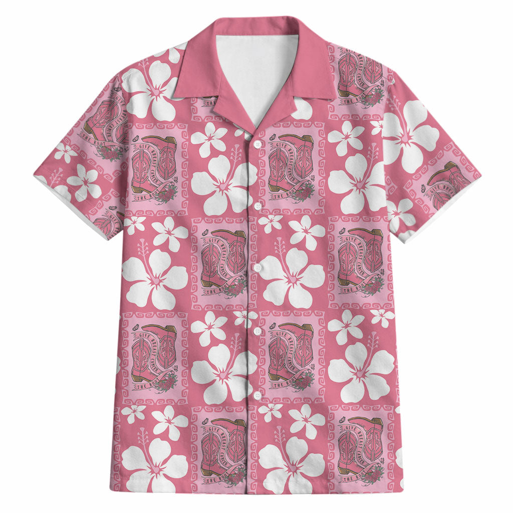 Give Cancer The Boot Pink Cowgirl Hawaiian Shirt Western Aloha Hibiscus Paniolo Heritage Floral LT9 Pink - Polynesian Pride