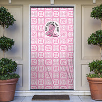 Give Cancer The Boot Pink Cowgirl Door Cover Hawaiian Paniolo Mixed Quilt Pattern Style LT9 Pink - Polynesian Pride