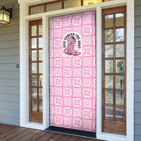 Give Cancer The Boot Pink Cowgirl Door Cover Hawaiian Paniolo Mixed Quilt Pattern Style LT9 - Polynesian Pride