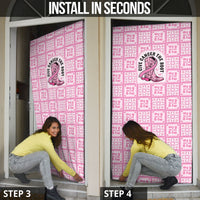 Give Cancer The Boot Pink Cowgirl Door Cover Hawaiian Paniolo Mixed Quilt Pattern Style LT9 - Polynesian Pride