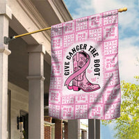 Give Cancer The Boot Pink Cowgirl Garden Flag Hawaiian Paniolo Mixed Quilt Pattern Style LT9 House Flag Pink - Polynesian Pride