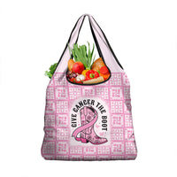 Give Cancer The Boot Pink Cowgirl Grocery Bag Hawaiian Paniolo Mixed Quilt Pattern Style LT9 1-pack One Size Pink - Polynesian Pride