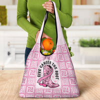 Give Cancer The Boot Pink Cowgirl Grocery Bag Hawaiian Paniolo Mixed Quilt Pattern Style LT9 - Polynesian Pride