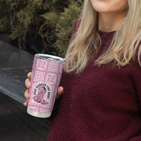 Give Cancer The Boot Pink Cowgirl Tumbler Cup Hawaiian Paniolo Mixed Quilt Pattern Style LT9 - Polynesian Pride