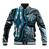 Polynesia Dashiki Baseball Jacket Polynesia and Africa Traditional Special Together Blue LT9 Unisex Blue - Polynesian Pride