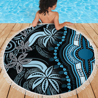 Polynesia Dashiki Beach Blanket Polynesia and Africa Traditional Special Together Blue LT9 - Wonder Print Shop