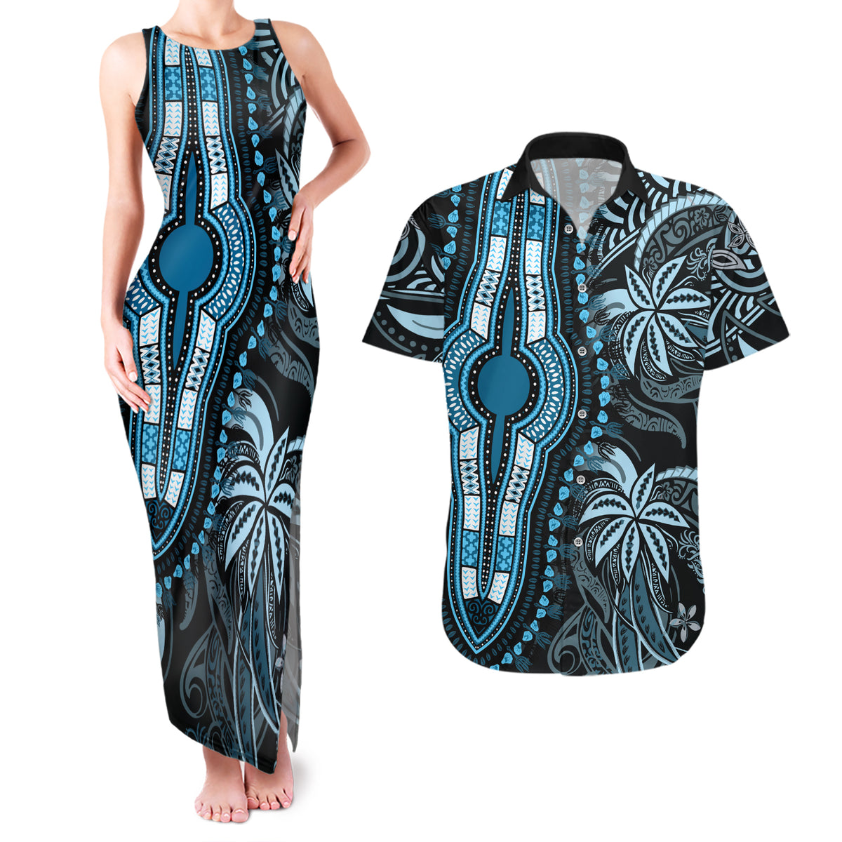 polynesia-dashiki-couples-matching-tank-maxi-dress-and-hawaiian-shirt-polynesia-and-africa-traditional-special-together-blue