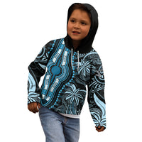 Polynesia Dashiki Kid Hoodie Polynesia and Africa Traditional Special Together Blue LT9 - Polynesian Pride