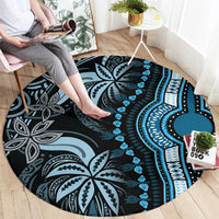 Polynesia Dashiki Round Carpet Polynesia and Africa Traditional Special Together Blue LT9 - Polynesian Pride