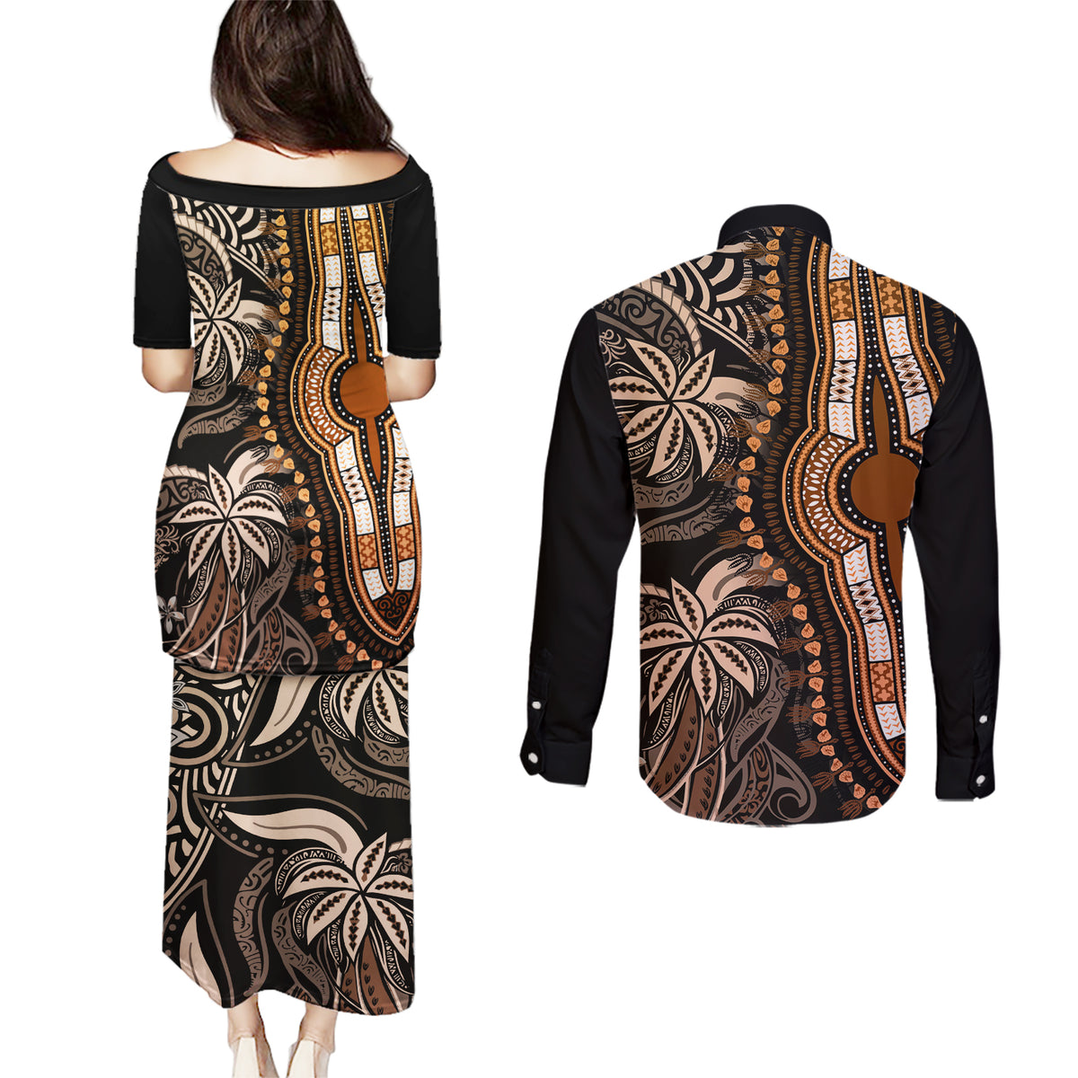 polynesia-dashiki-couples-matching-puletasi-dress-and-long-sleeve-button-shirts-polynesia-and-africa-traditional-special-together-gold