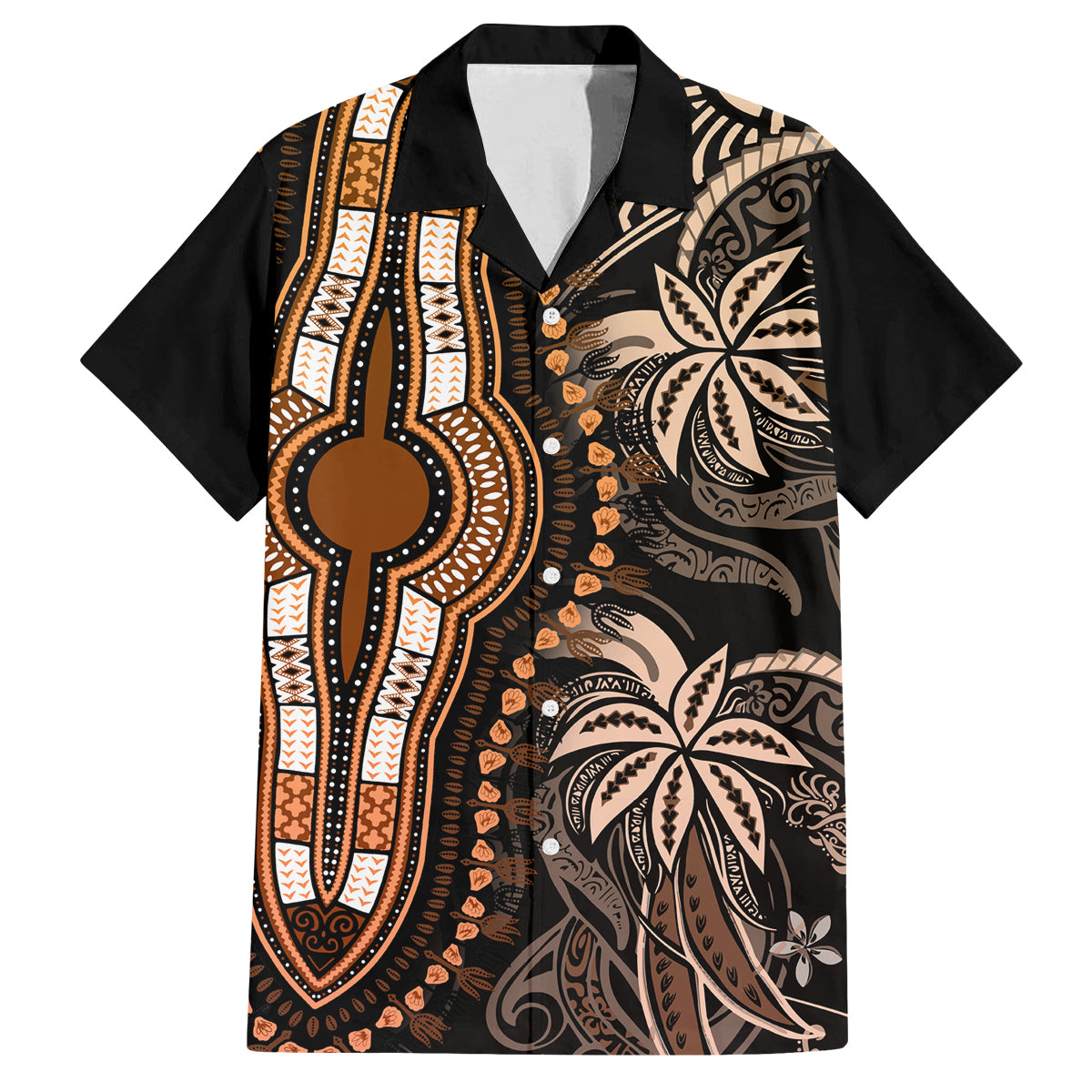 polynesia-dashiki-family-matching-tank-maxi-dress-and-hawaiian-shirt-polynesia-and-africa-traditional-special-together-gold