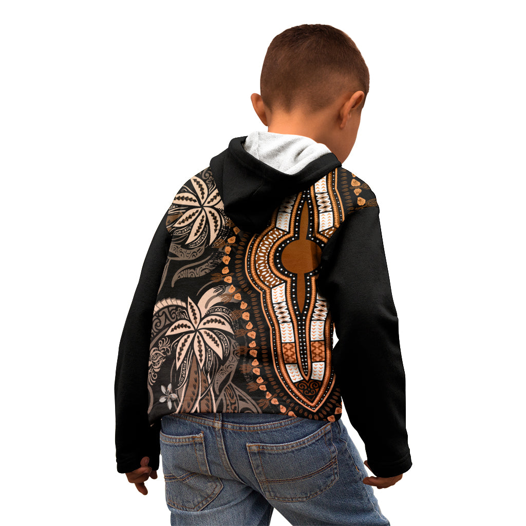 Polynesia Dashiki Kid Hoodie Polynesia and Africa Traditional Special Together Gold LT9 - Polynesian Pride