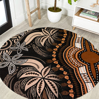 Polynesia Dashiki Round Carpet Polynesia and Africa Traditional Special Together Gold LT9 Gold - Polynesian Pride