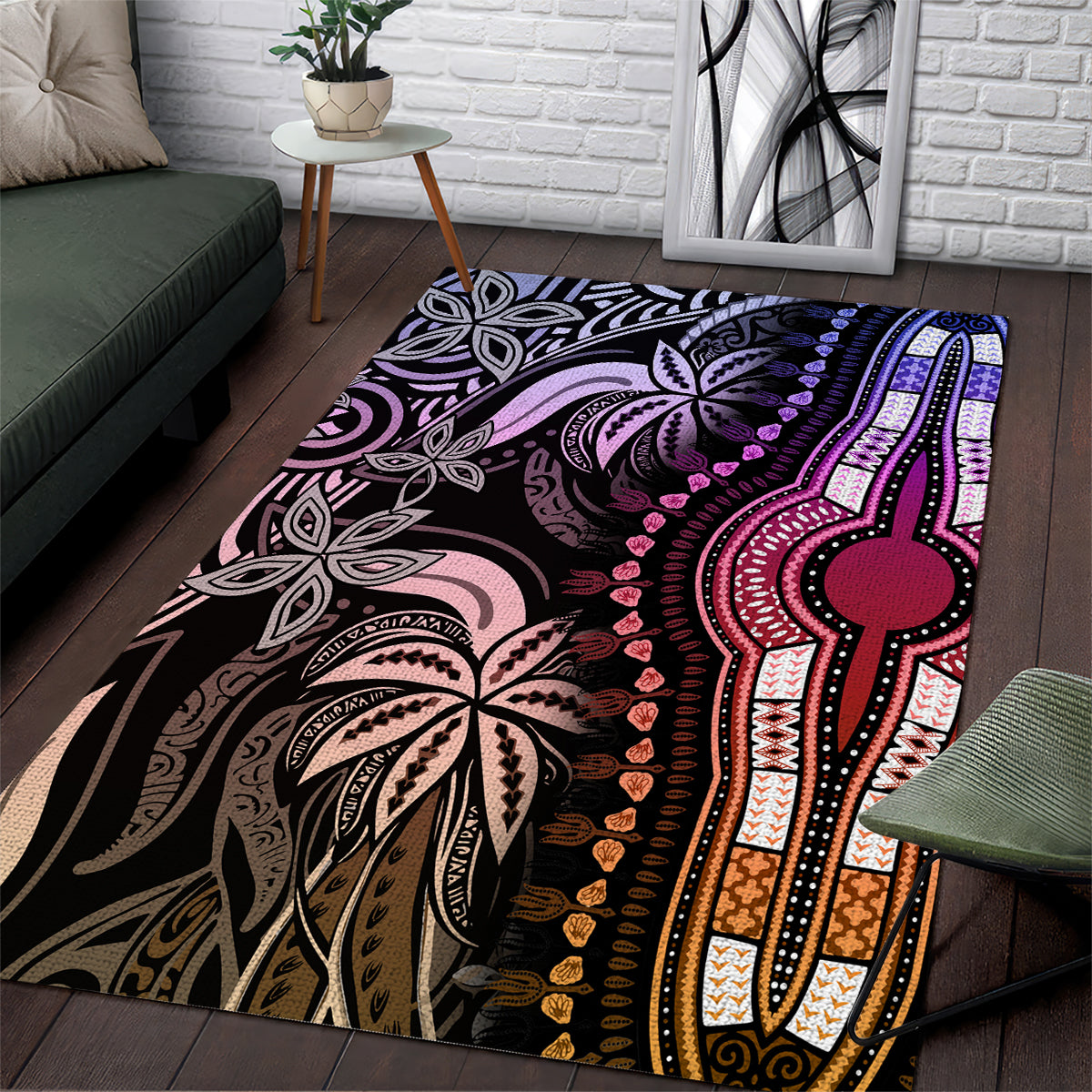 Polynesia Dashiki Area Rug Polynesia and Africa Traditional Special Together Pastel LT9 Pastel - Polynesian Pride
