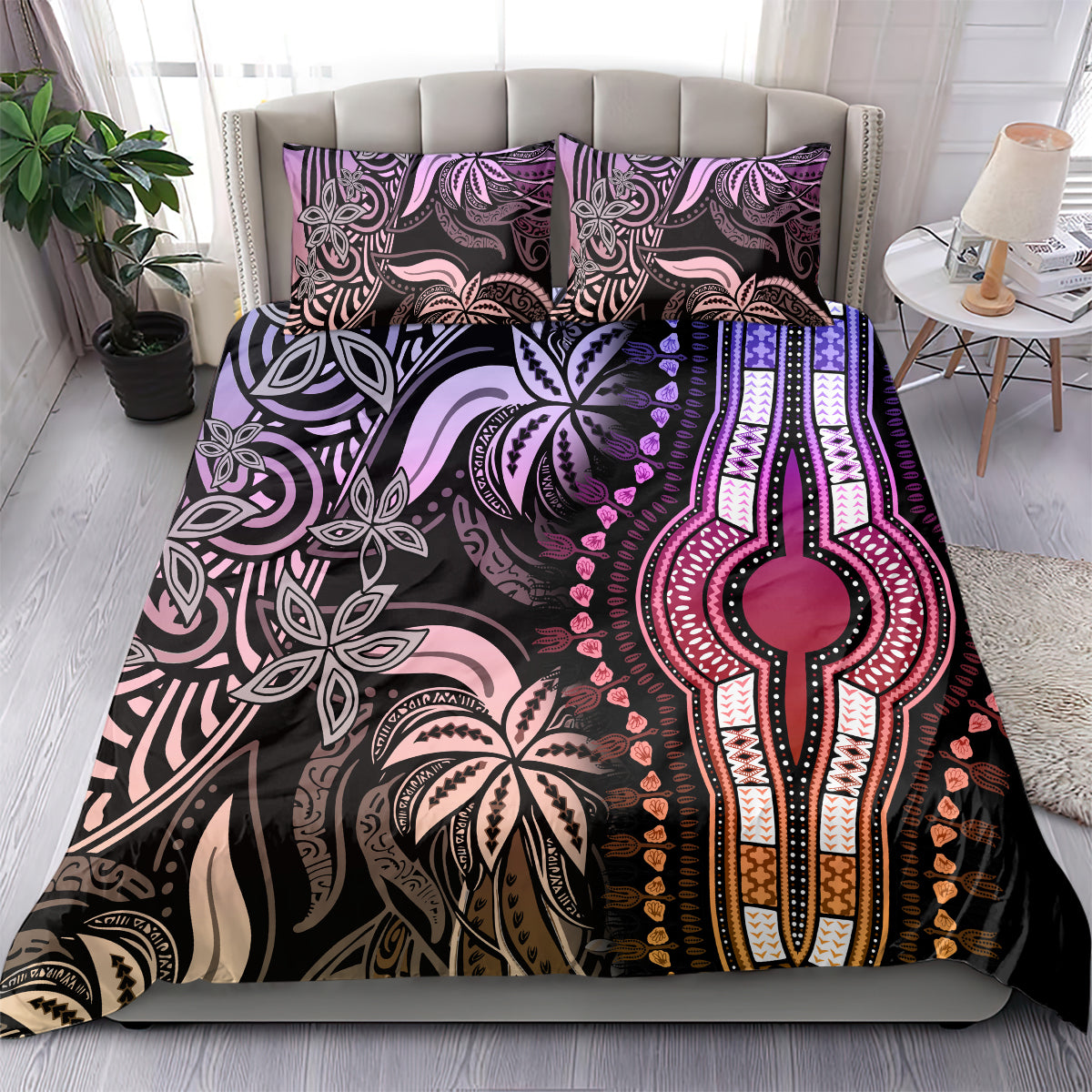 Polynesia Dashiki Bedding Set Polynesia and Africa Traditional Special Together Pastel LT9 - Polynesian Pride